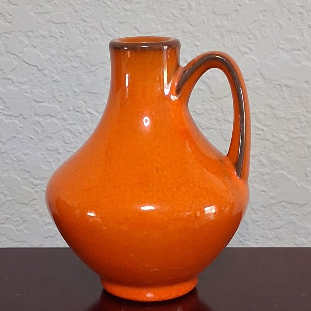 Roth Keramik Vintage Orange Glazed Pottery Vase